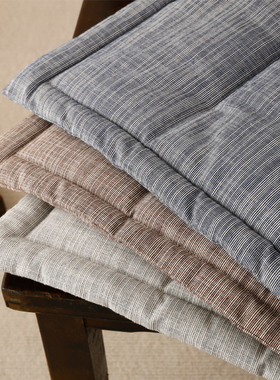 简约薄款坐垫棉麻餐椅子垫防滑汽车四季办公室板凳座垫久坐屁垫子