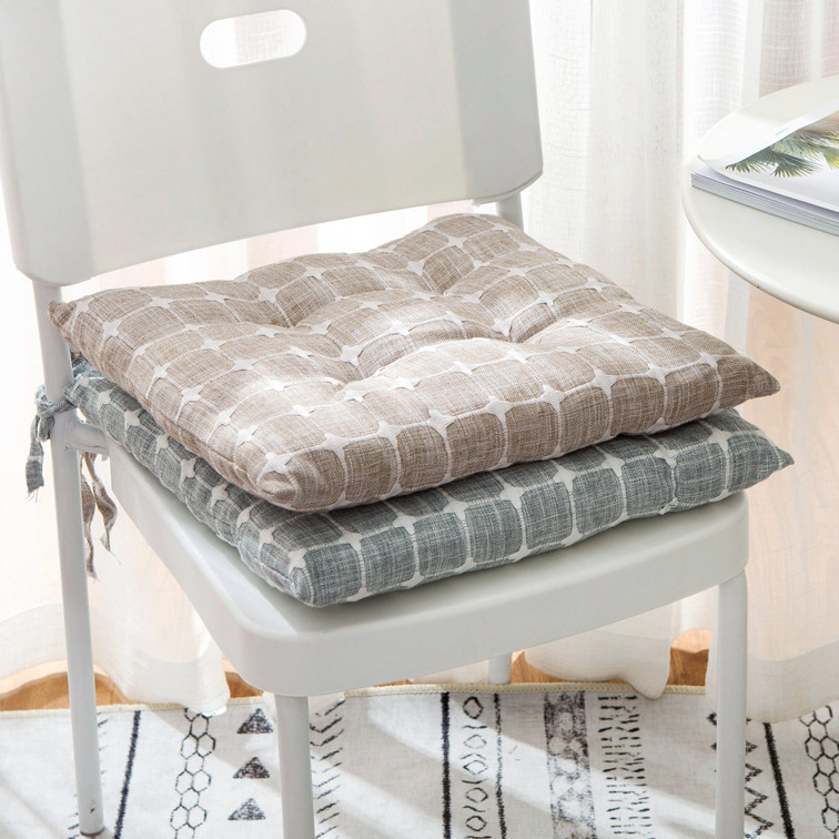 简约日式格子亚麻加厚坐垫餐椅垫办公室棉麻冬季凳子布艺学生屁垫,居家布艺,椅垫,淘宝优惠券,粉丝福利购,淘宝优惠卷