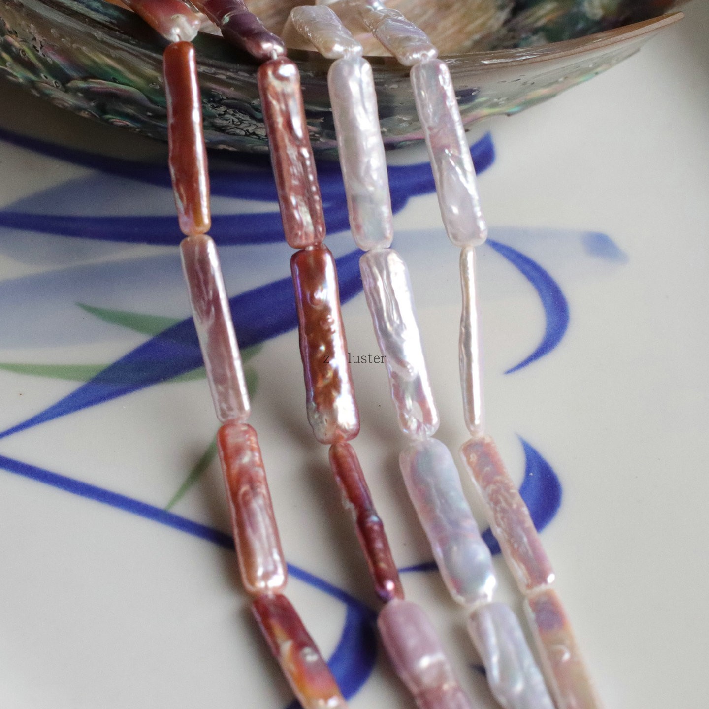 牙签珠直孔巴洛克小银条珍珠散珠