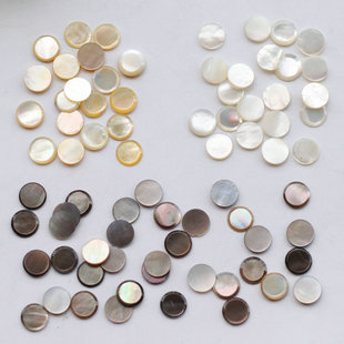 8mm斜边切面贴片 天然黄贝白蝶贝黑贝戒面 美甲亮片 diy饰品配件