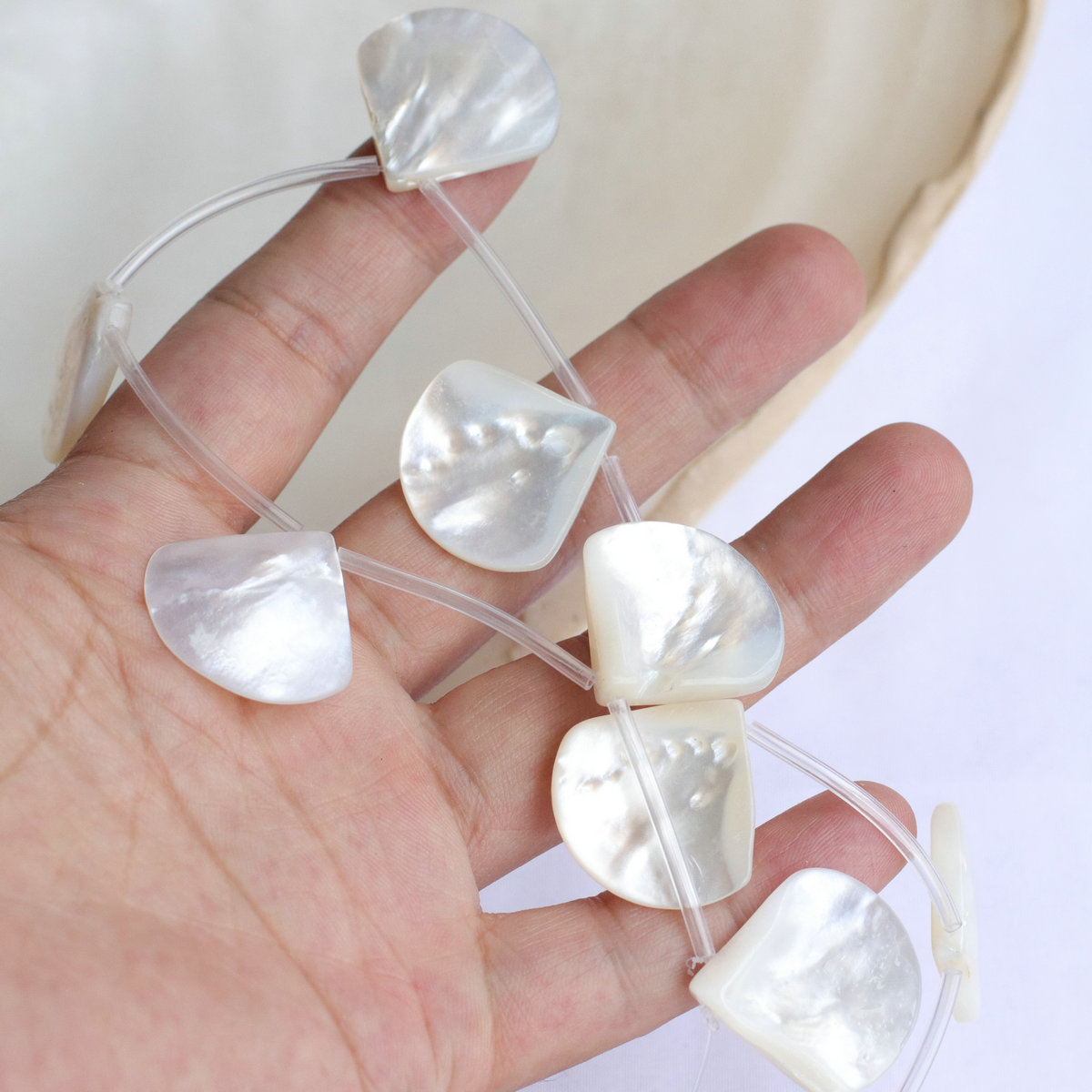 花瓣手工古风饰品配件天然白蝶贝