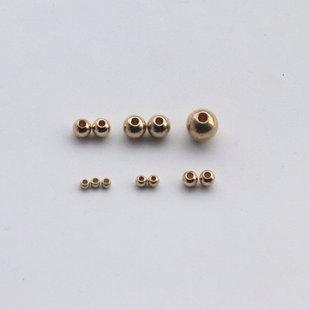 黄铜毛坯 实心直孔铜珠 转运珠 光珠 黄铜圆珠散珠子 diy饰品配件