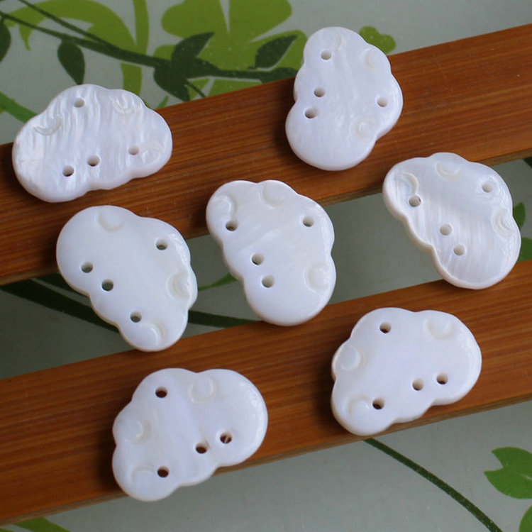 双面雕刻云朵贝壳发簪饰品配件