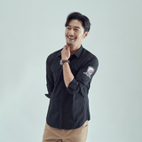 男士休闲弹力时尚休闲高品质肩章白衬衫两色228-1011-P40，男装衬衫，星座228