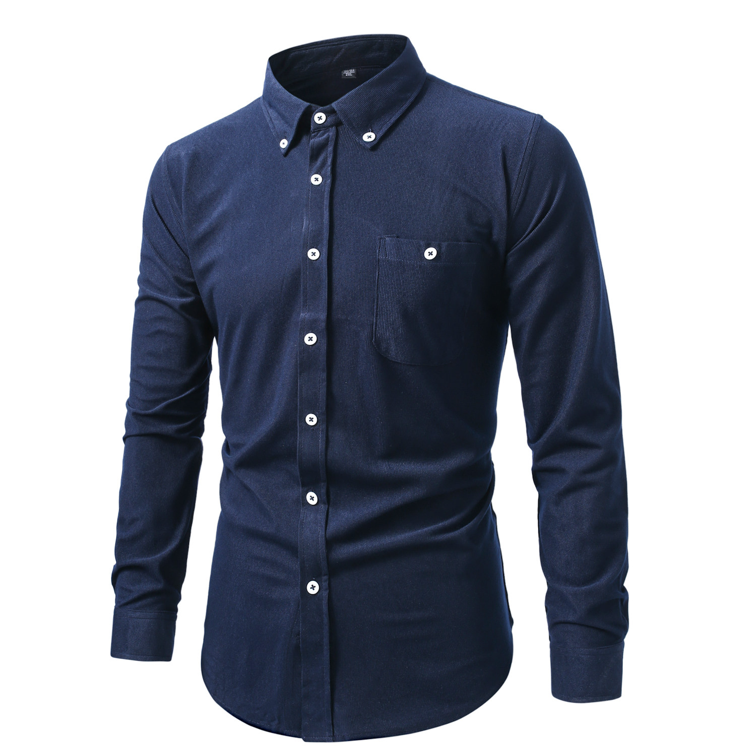 男士纯色灯芯绒打底有口袋打底长袖衬衫228-CS280-P20，男装T恤，星座228