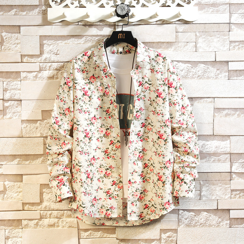 全棉男士休闲多色时尚长袖花衬衫衬衣228-1165-P35，男装衬衫，星座228