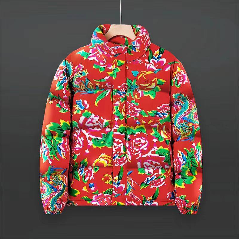 有报告50%绒东北大花保暖羽绒服羽绒衣228-1157-P150图片