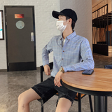 男士格子衬衫男士时尚长袖修身衬衫228-CS27-P20，男装衬衫，星座228