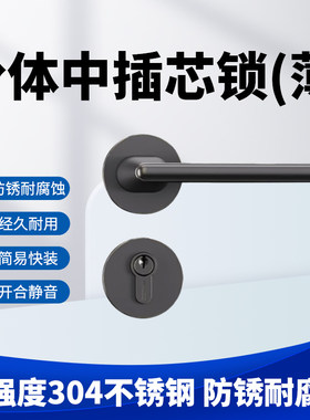顶固门锁超薄室内卧室静音磁吸后现代简约实木房静音磁吸分体门锁