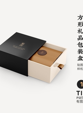 J543高端logo提案方形礼品包装盒VI样机模板psd智能贴图mockup