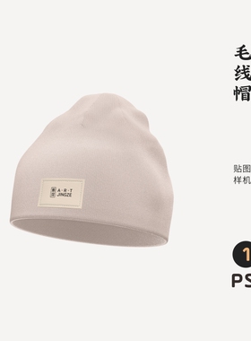 J1031高端品牌logo提案毛线帽VI样机模板psd智能贴图mockup