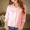 Pink Square Neck Long Sleeves