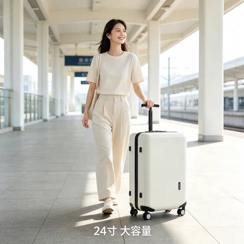 轻奢T型单拉杆静音万向轮登机箱