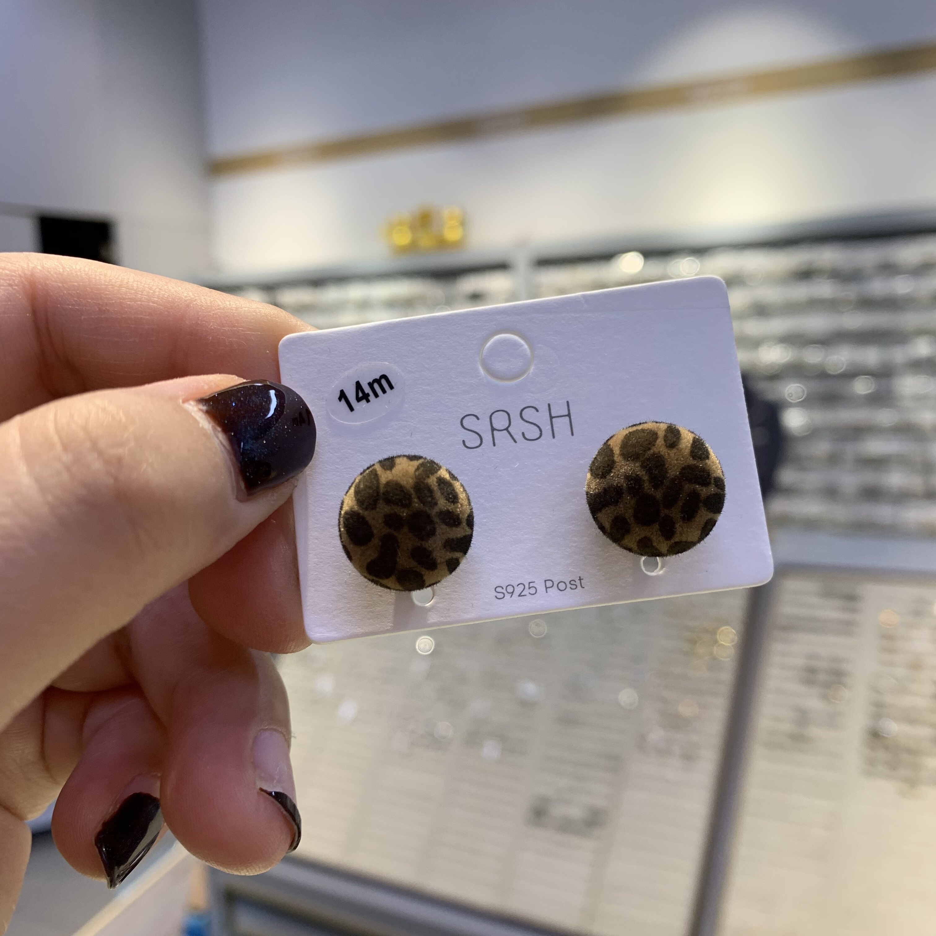 新款小众设计感植绒豹纹圆球耳环女气质银针夸张时髦耳饰简约耳钉