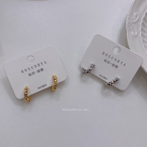 新款个性小众不规则金属耳圈ins冷淡风时髦气质合金耳钉耳环银针