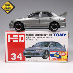 TOMY多美卡TOMICA合金车34号 三菱 LANCER EVOLUTION VII 新车贴