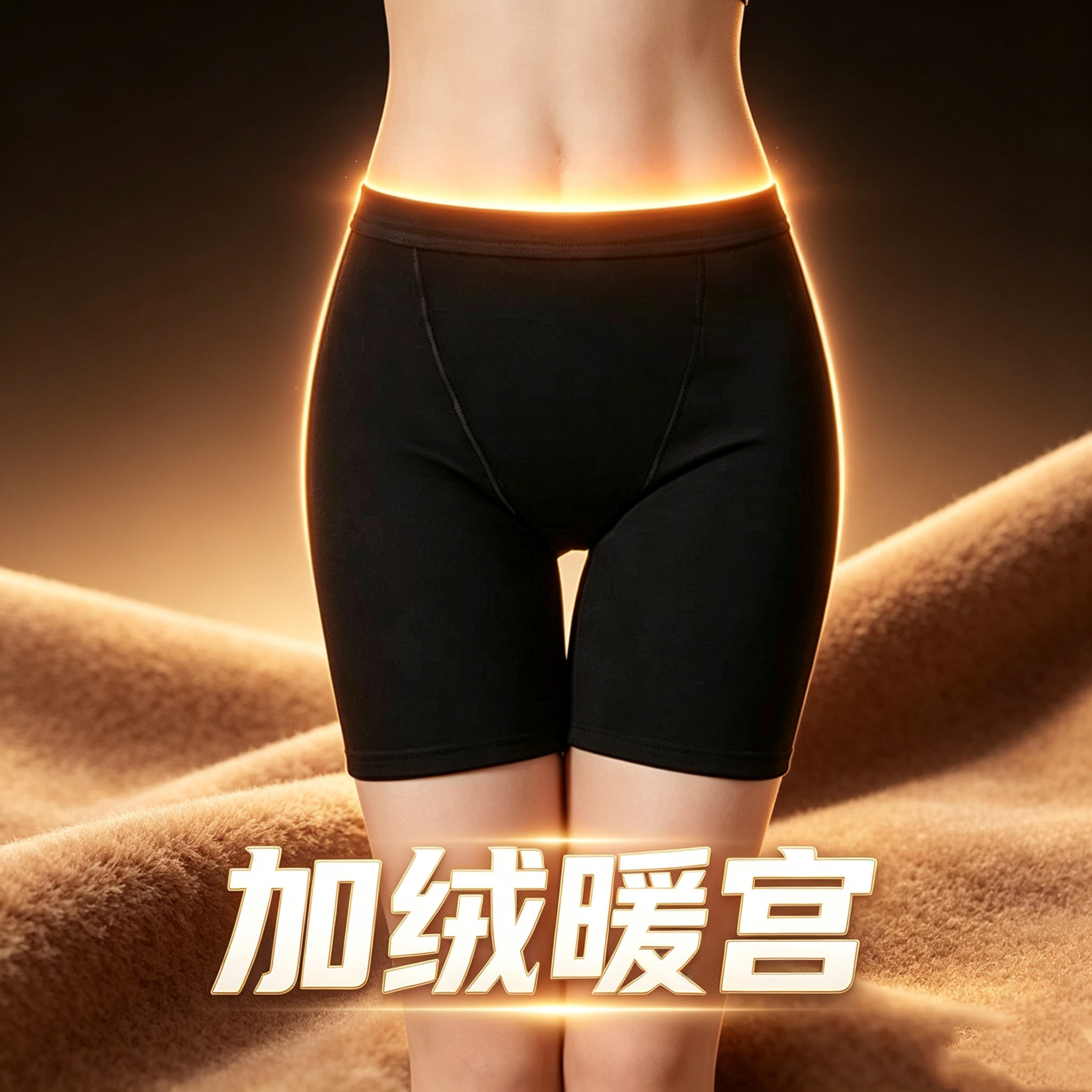 女士加绒加厚保暖裤高腰收腹提臀打底裤秋冬季防寒棉裤大码平角裤