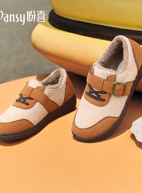 Pansy盼喜日本勃肯鞋女超轻舒适加绒保暖百搭毛毛鞋2025年新款