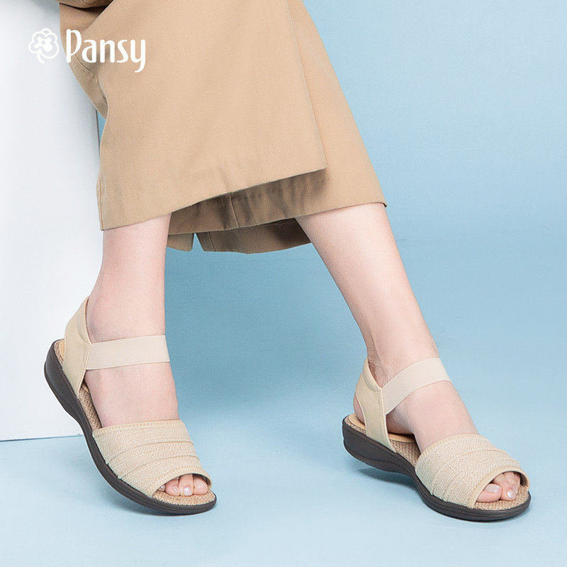 Pansy summer Women's Shoes Simplicity Cotton and hemp Sandals Flat bottom Flat heel light non-slip comfortable Mom shoes HD5166in the Women's Shoes, Sandals  category - from Buy2taobao.com to provide professional Taobao agent buy service