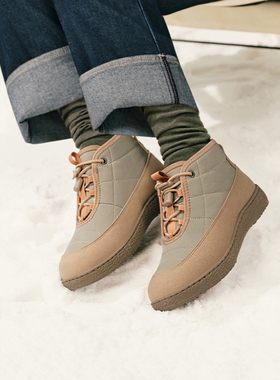 Pansy盼喜日本短靴女休闲百搭羊毛靴平底加绒加厚靴子秋冬季