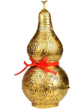 葫芦招财开业纯铜办公桌流水摆件