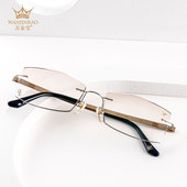 眼镜架男款 钻石切边无框近视镜韩式 W8838 时尚 万金宝新款
