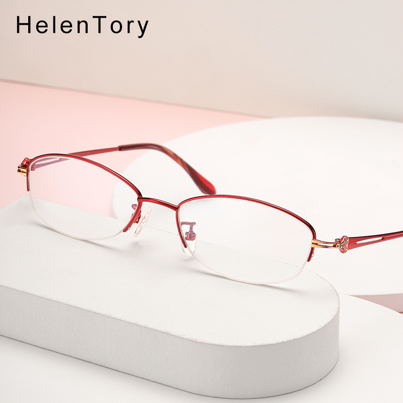 HelenTory女半框纯钛可配高度数