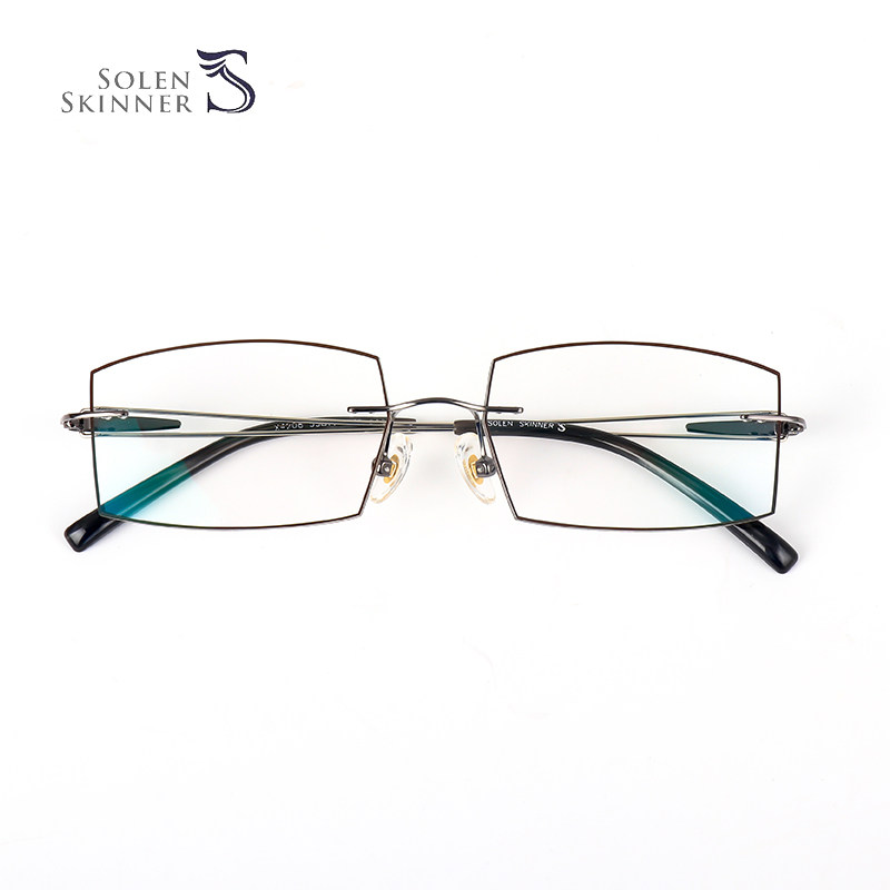 魅影眼镜 夏琅无框眼镜超轻有度数切边近视镜男款眼镜框近视X4208