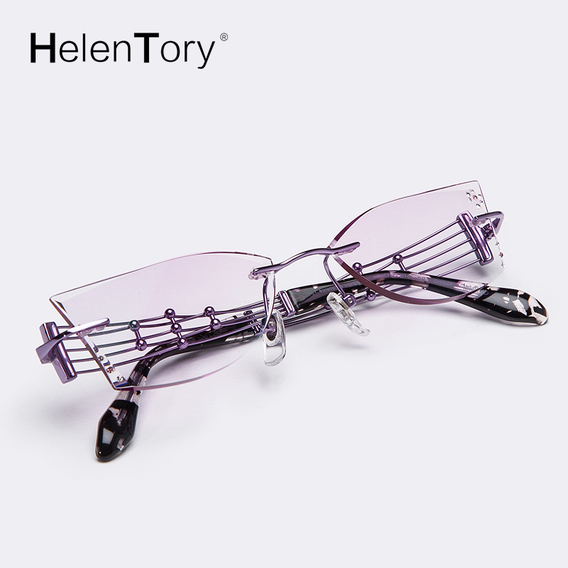 韩国钻石切边眼镜女超轻无框眼镜近视眼镜成品变色近视眼镜配眼镜