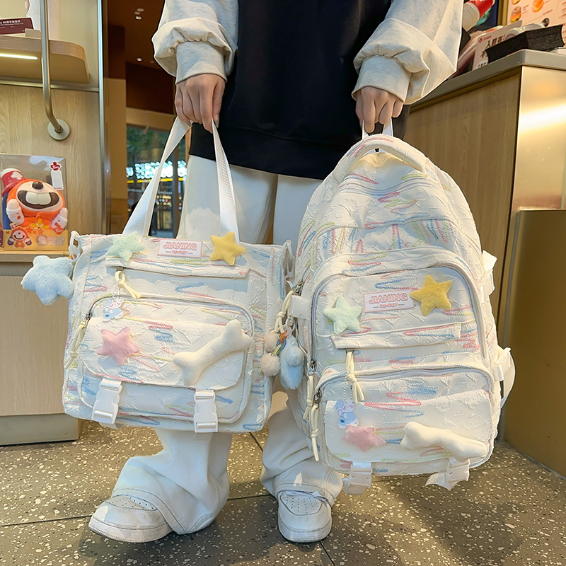 GUCEN日韩风书包女初中生双肩包