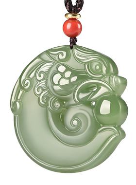 玉赐平安和田玉仿古龙男女款吊坠