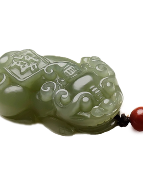 天然新疆和田玉财貔貅招皮休一对