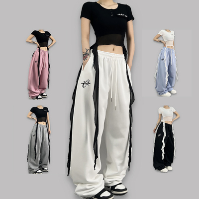 ROKBBK-K/布韩街舞潮牌运动裤女街头宽松休闲辣妹嘻哈爵士舞长裤