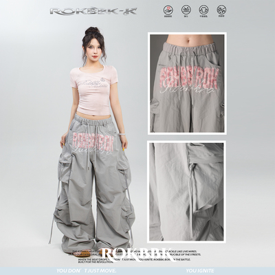 ROKBBK工装多袋抽绳束脚休闲裤