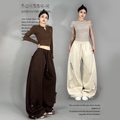 复古百搭松弛跳舞嘻哈运动裤 ROKBBK K布韩街舞潮牌美式 女爵士舞