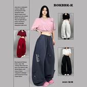 复古百搭松弛跳舞嘻哈运动裤 ROKBBK K布韩街舞潮牌美式 女爵士舞