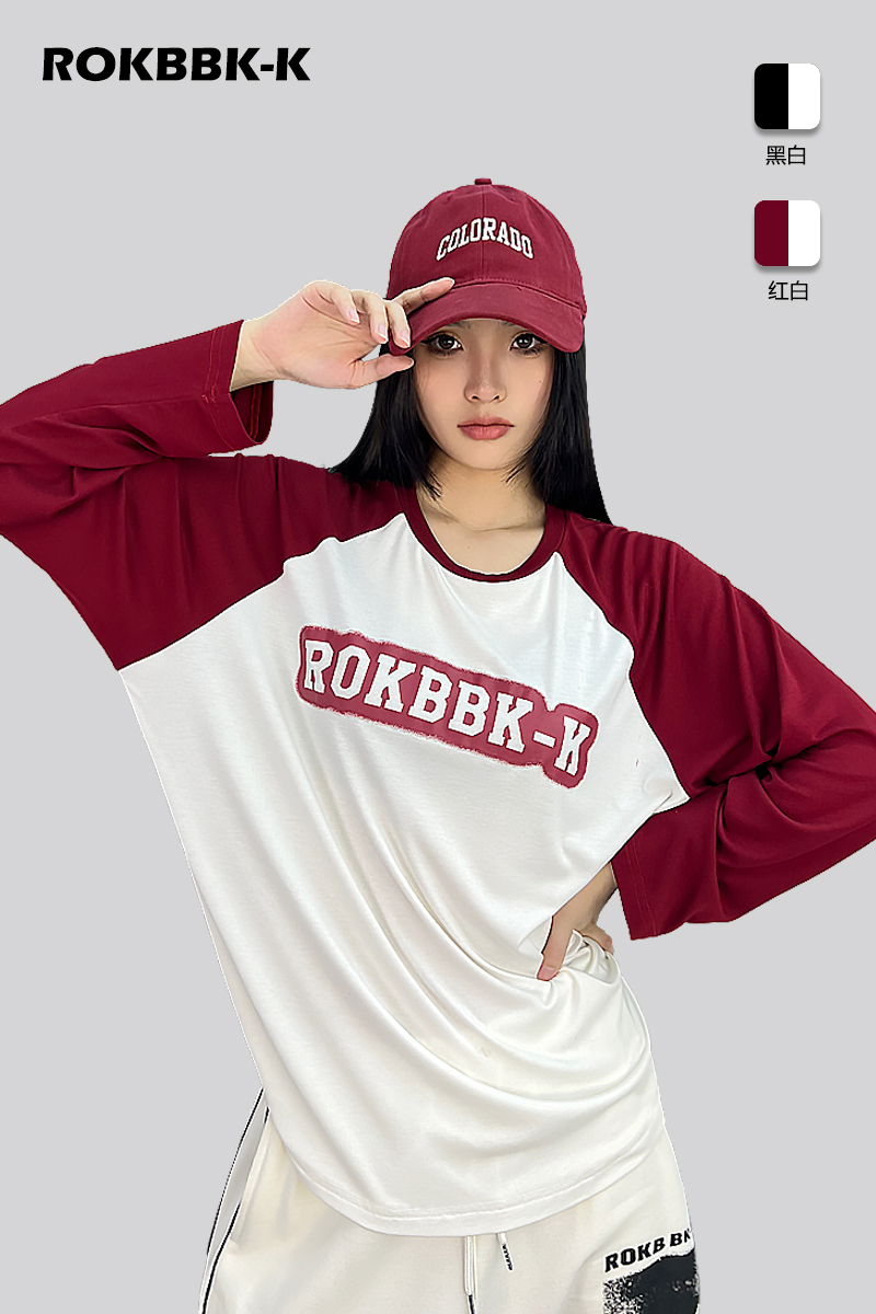 ROKBBK－K/布韩街舞潮牌休闲运动宽松长袖女爵士舞hiphop跳舞上衣 女装/女士精品 T恤 原图主图