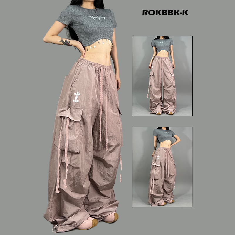 ROKBBK-K布韩街舞潮牌美式街头宽松工装裤女多巴胺穿搭爵士舞