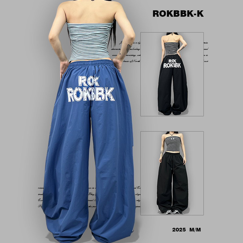 ROKBBK-K布韩街舞潮牌2025新款休闲显瘦女嘻哈长裤百搭复古爵士舞