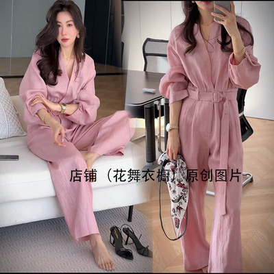2025超火春季穿搭一整套大方得体高级感穿搭粉色个性连衣裤套装女