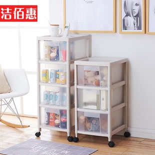 厨房置物架落地多层客厅卧室卫生间夹缝收纳架抽屉式床头可移动