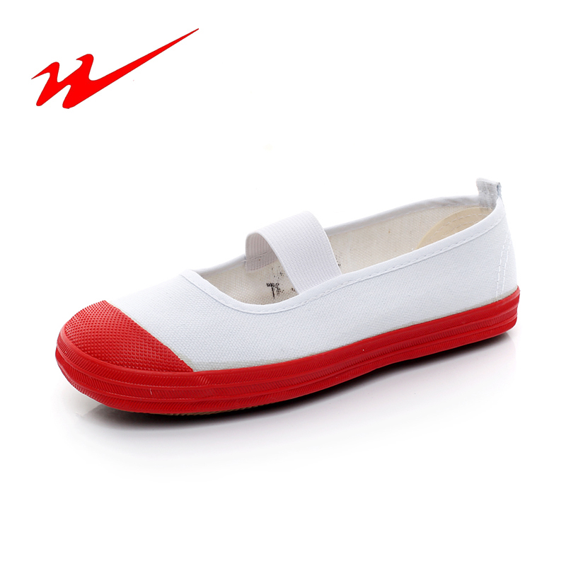正品红头体操小白鞋童鞋舞蹈鞋幼儿园室内室外活动鞋纯棉养脚