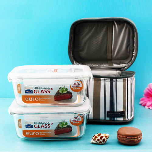 乐扣耐热方形玻璃保鲜盒