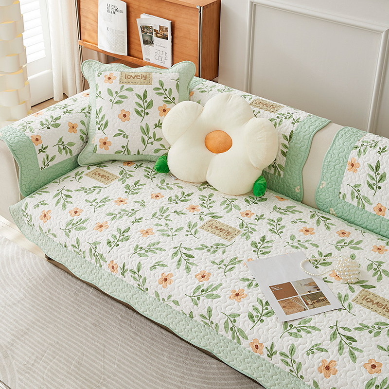 纯棉四季防滑印花沙发垫