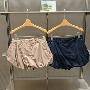 简约纯色女 宽松纯棉显瘦灯笼裤 2026定制春夏百搭休闲花苞裤 短裤