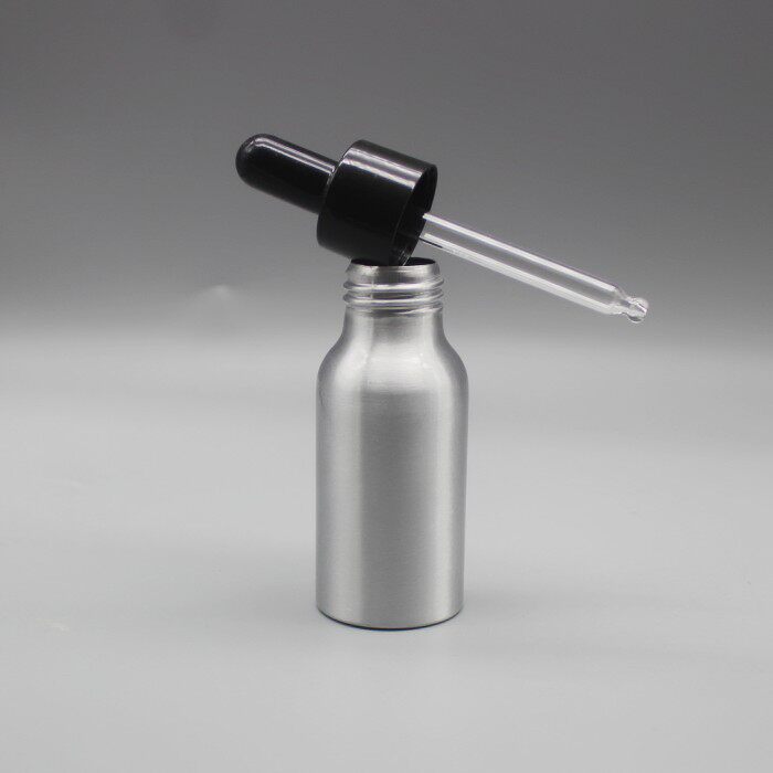 30ml-100ml黑色分装精油黑奶嘴滴管螺口内涂铝瓶精包装铝罐空铝瓶