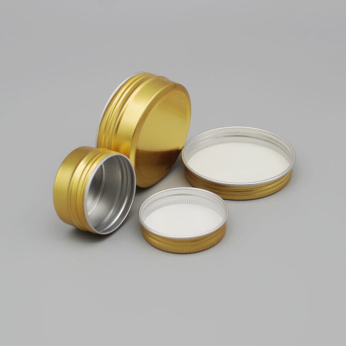 新款金色圆形螺纹小铝盒子100包邮分装面霜焟烛茶叶金属包装铝罐