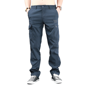 宽松速干裤男士2025秋季户外多袋工装裤直筒冲锋休闲裤运动卫裤子