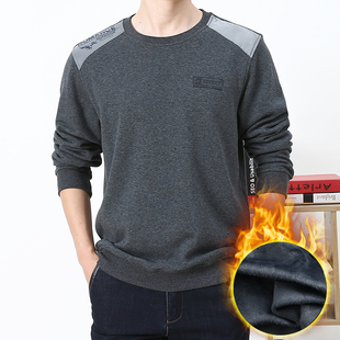 舒适休闲圆领体恤衫 男士 时尚 宽松卫衣男2025秋季 男潮 加绒加厚大码