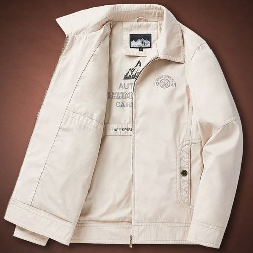 jpdun翻领春秋季宽松夹克